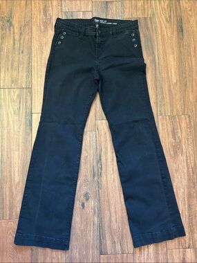 GAP Black Wide Leg Jeans with Button Detail